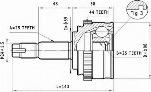 Statim C.160 - Шарнирный комплект, ШРУС, приводной вал autodnr.net