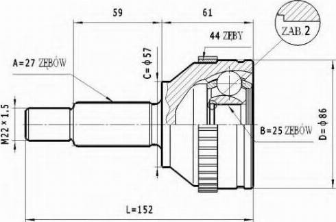 Statim C.207 - Шарнирный комплект, ШРУС, приводной вал avtokuzovplus.com.ua