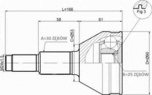 Statim C.249 - Шарнирный комплект, ШРУС, приводной вал avtokuzovplus.com.ua