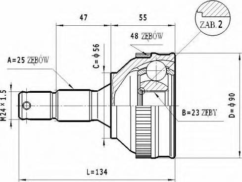 Statim C.260 - Шарнірний комплект, ШРУС, приводний вал autocars.com.ua