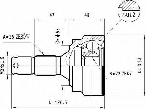 Statim C.263 - Шарнирный комплект, ШРУС, приводной вал autodnr.net