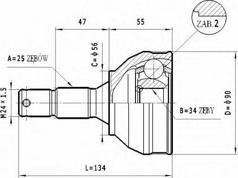 Statim C.273 - Шарнирный комплект, ШРУС, приводной вал avtokuzovplus.com.ua