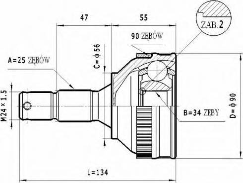 Statim C.276 - Шарнирный комплект, ШРУС, приводной вал avtokuzovplus.com.ua