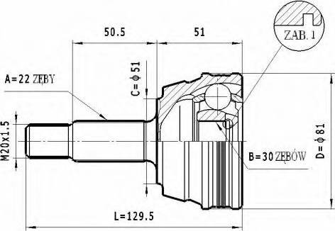 Statim C.289 - Шарнирный комплект, ШРУС, приводной вал autodnr.net