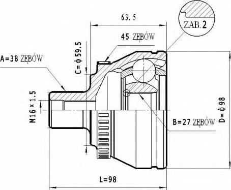 Statim C.296 - Шарнирный комплект, ШРУС, приводной вал avtokuzovplus.com.ua