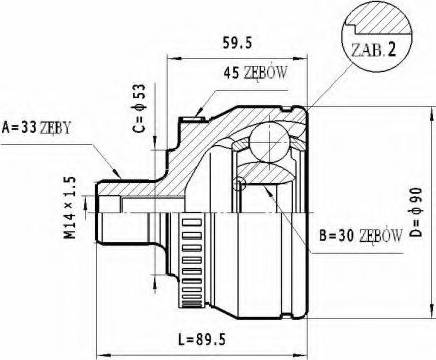 Statim C.299 - Шарнирный комплект, ШРУС, приводной вал avtokuzovplus.com.ua