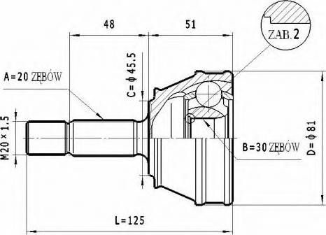 Statim C.304 - Шарнирный комплект, ШРУС, приводной вал avtokuzovplus.com.ua