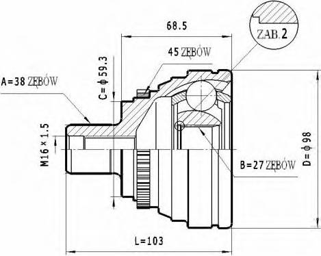 Statim C.330 - Шарнирный комплект, ШРУС, приводной вал avtokuzovplus.com.ua