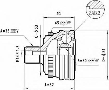 Statim C.338 - Шарнірний комплект, ШРУС, приводний вал autocars.com.ua