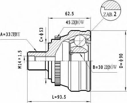 Statim C.339 - Шарнирный комплект, ШРУС, приводной вал avtokuzovplus.com.ua