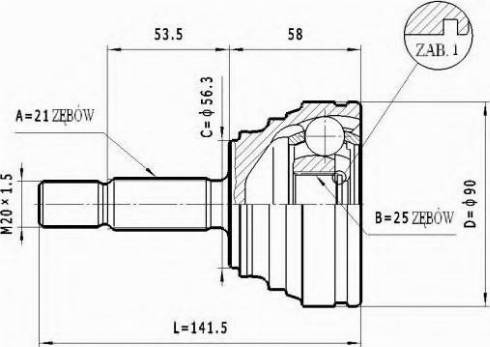 Statim C.346 - Шарнирный комплект, ШРУС, приводной вал autodnr.net