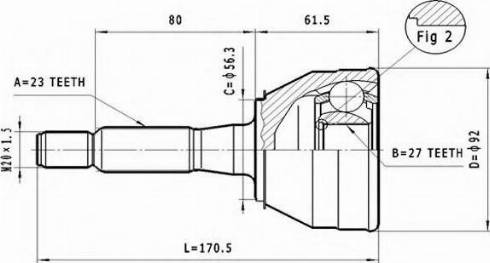 Statim C.370 - Шарнірний комплект, ШРУС, приводний вал autocars.com.ua