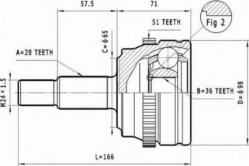 Statim C.372 - Шарнирный комплект, ШРУС, приводной вал avtokuzovplus.com.ua