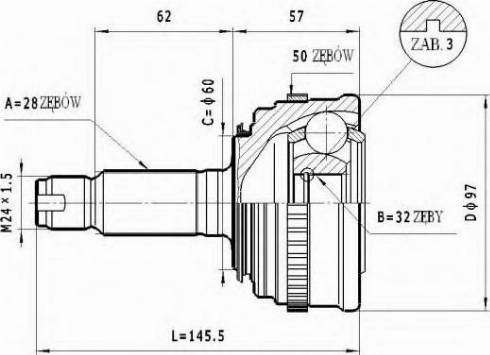 Statim C.424 - Шарнірний комплект, ШРУС, приводний вал autocars.com.ua