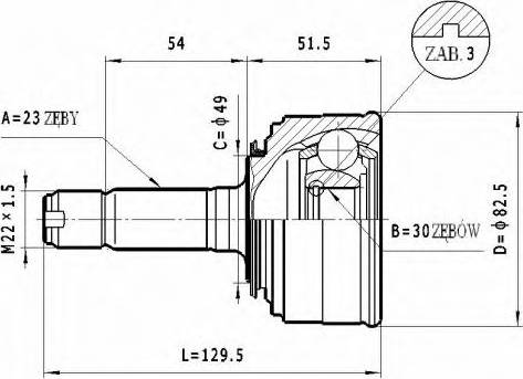 Statim C.425 - Шарнирный комплект, ШРУС, приводной вал avtokuzovplus.com.ua