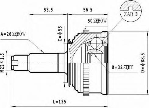 Statim C.430 - Шарнирный комплект, ШРУС, приводной вал avtokuzovplus.com.ua