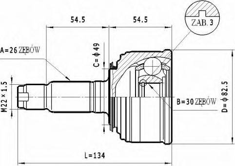 Statim C.444 - Шарнирный комплект, ШРУС, приводной вал avtokuzovplus.com.ua