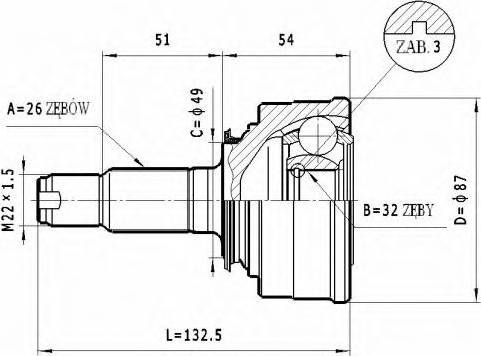 Statim C.447 - Шарнирный комплект, ШРУС, приводной вал avtokuzovplus.com.ua