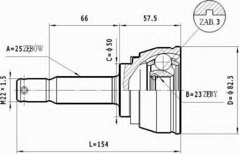 Statim C.454 - Шарнирный комплект, ШРУС, приводной вал autodnr.net