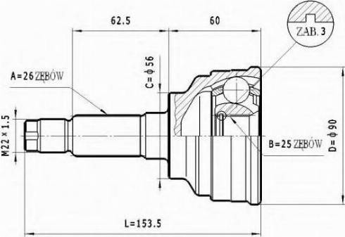 Statim C.460 - Шарнирный комплект, ШРУС, приводной вал avtokuzovplus.com.ua