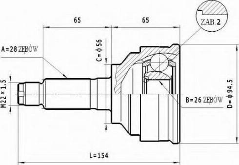 Statim C.461 - Шарнирный комплект, ШРУС, приводной вал autodnr.net