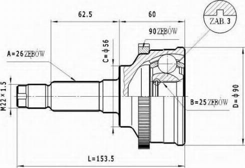 Statim C.466 - Шарнирный комплект, ШРУС, приводной вал avtokuzovplus.com.ua