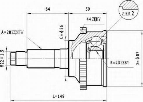 Statim C.479 - Шарнирный комплект, ШРУС, приводной вал avtokuzovplus.com.ua