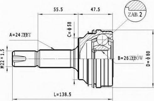 Statim C.562 - Шарнирный комплект, ШРУС, приводной вал autodnr.net