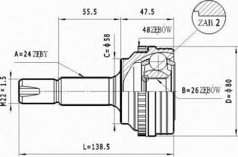 Statim C.563 - Шарнирный комплект, ШРУС, приводной вал avtokuzovplus.com.ua