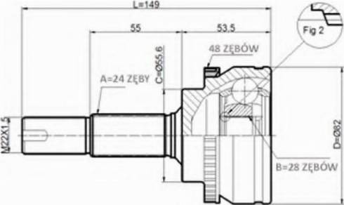 Statim C.586 - Шарнирный комплект, ШРУС, приводной вал avtokuzovplus.com.ua