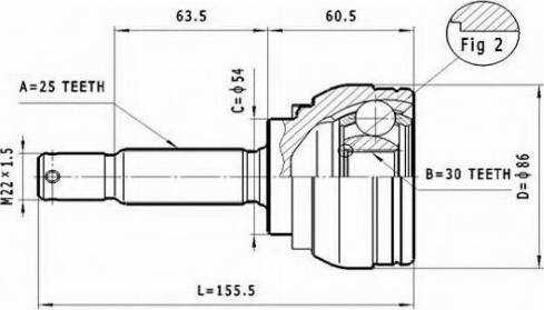 Statim C.625 - Шарнирный комплект, ШРУС, приводной вал avtokuzovplus.com.ua