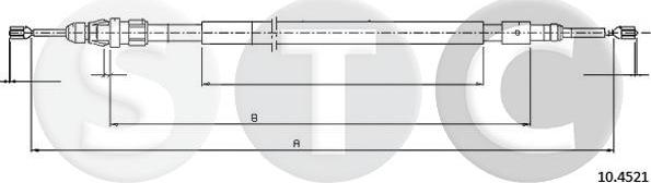 STC T480842 - Тросик, cтояночный тормоз avtokuzovplus.com.ua