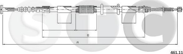 STC T481314 - Трос, гальмівна система autocars.com.ua