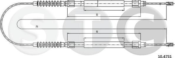 STC T481365 - Трос, гальмівна система autocars.com.ua