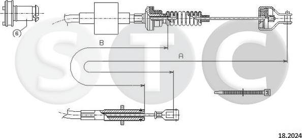 STC T482241 - Трос, управління зчепленням autocars.com.ua