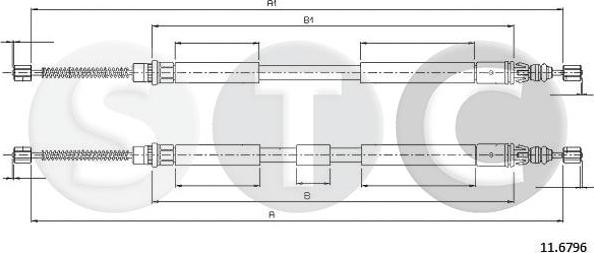 STC T483083 - Трос, гальмівна система autocars.com.ua