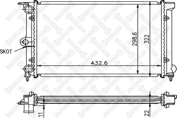 Stellox 10-25002-SX - Радиатор, охлаждение двигателя avtokuzovplus.com.ua