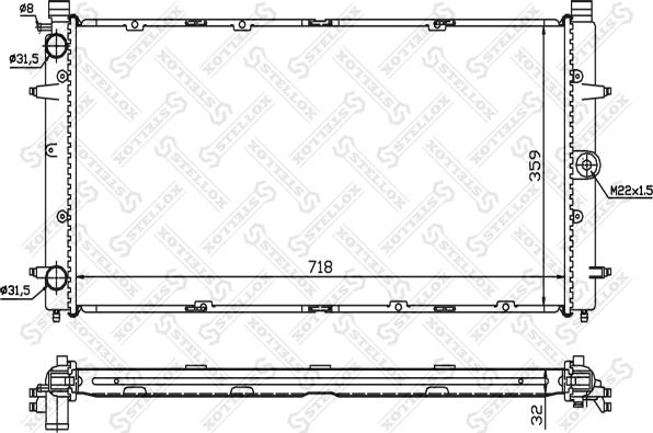 Stellox 10-25008-SX - Радиатор, охлаждение двигателя avtokuzovplus.com.ua