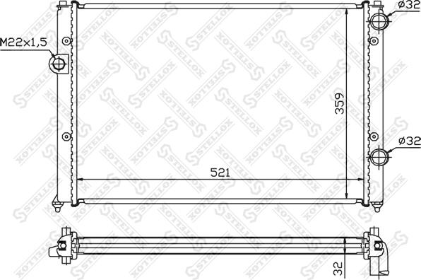 Stellox 10-25010-SX - Радіатор, охолодження двигуна autocars.com.ua