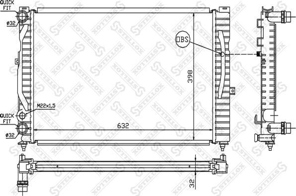 Stellox 10-25021-SX - Радіатор, охолодження двигуна autocars.com.ua