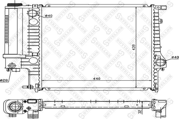 Stellox 10-25023-SX - Радіатор, охолодження двигуна autocars.com.ua