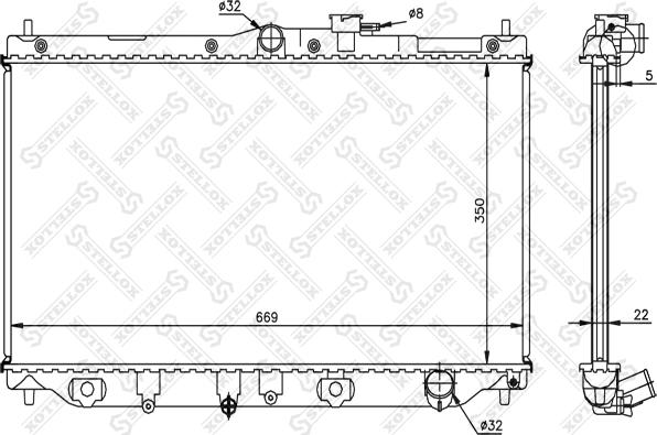 Stellox 10-25032-SX - Радіатор, охолодження двигуна autocars.com.ua