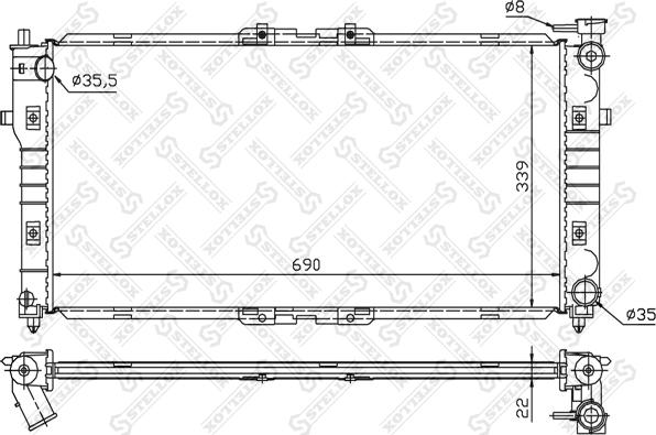 Stellox 10-25033-SX - Радіатор, охолодження двигуна autocars.com.ua