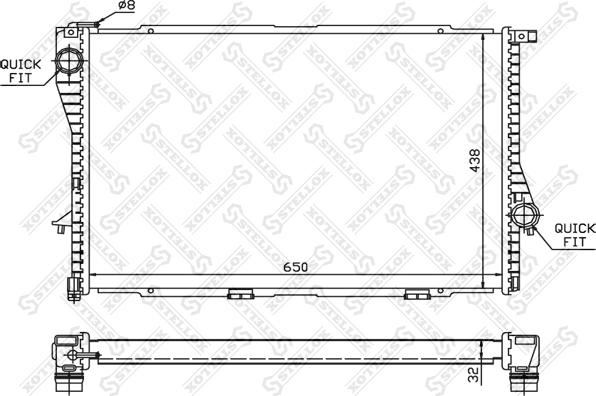 Stellox 10-25044-SX - Радиатор, охлаждение двигателя avtokuzovplus.com.ua