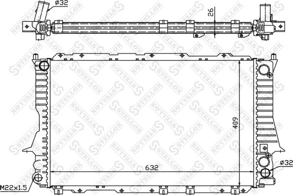 Stellox 10-25053-SX - Радиатор, охлаждение двигателя avtokuzovplus.com.ua