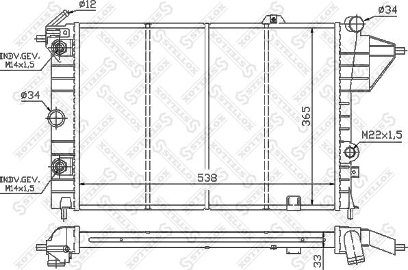 Stellox 10-25059-SX - Радіатор, охолодження двигуна autocars.com.ua