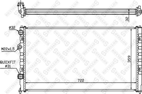 Stellox 10-25073-SX - Радиатор, охлаждение двигателя autodnr.net