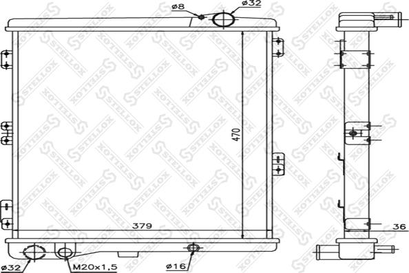 Stellox 10-25080-SX - Радіатор, охолодження двигуна autocars.com.ua