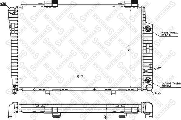 Stellox 10-25095-SX - Радиатор, охлаждение двигателя avtokuzovplus.com.ua