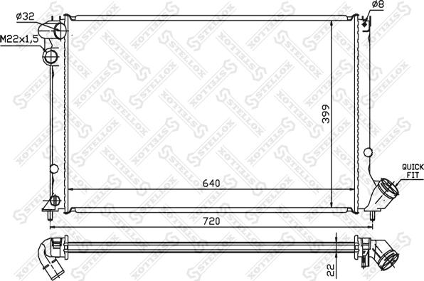 Stellox 10-25105-SX - Радіатор, охолодження двигуна autocars.com.ua